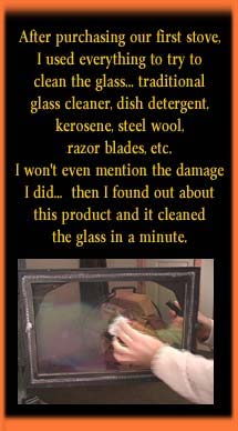 Simple solution to cleaning the glass on a wood stove